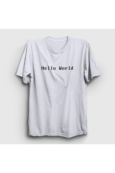 Presmono Μπλουζάκι Unisex White Hello World Coder Programmer Developer Software 334530 ττ