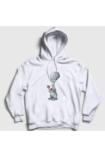 Presmono Φούτερ American Dad Roger Smith Unisex Λευκό Alien Hooded 299287 ττ