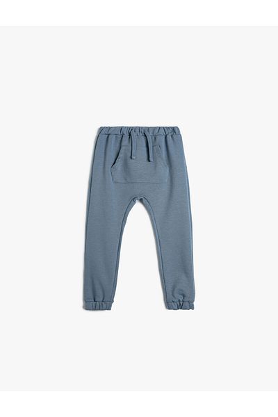 Koton Basic-Jogger-Jogginghose mit Kängurutasche und Bindebund