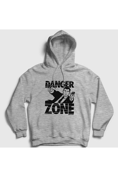 Presmono Φούτερ Unisex Grey Danger Zone Sterling Archer με κουκούλα 299563 ττ