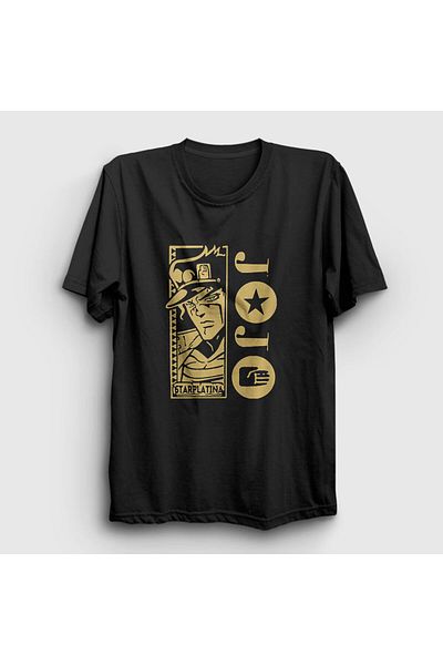 Presmono Μπλουζάκι Unisex Μαύρο Jotaro Kujo V3 Anime Jojo 322400 ττ
