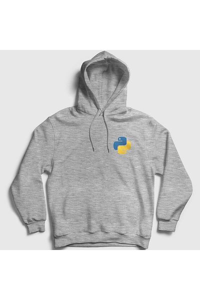 Presmono Φούτερ με κουκούλα Unisex Grey Logo Python Developer Software 336462 ττ