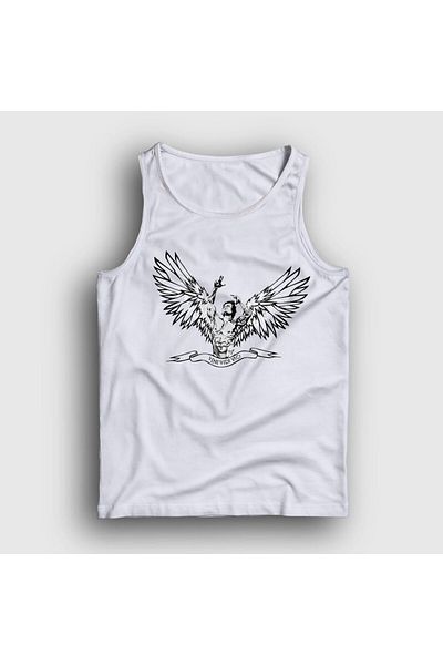 Presmono Unisex White Angel Gym Fitness Zyzz Μονό 319618 ττ