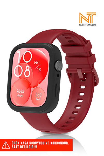 Nezih Case Huawei Watch Fit 3 Uyumlu Yumuşak Renkli Silikon Kasa Koruyucu Jel...