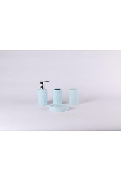 ORCHID طقم حمام سيراميك مكون من 4 قطع D50060 أزرق