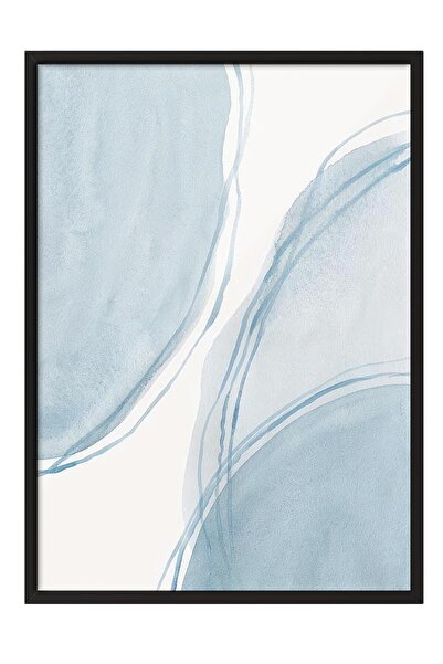Postifull Watercolor Shapes Framed Painting, Black Frame and Poster, Wall Painting Comfort Series No:108539