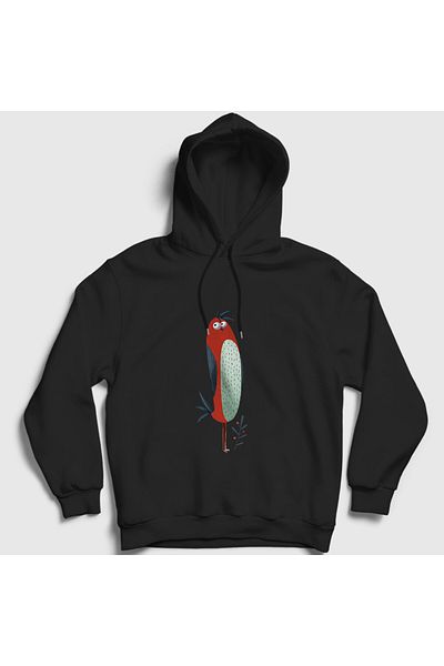 Presmono Φούτερ Unisex Black Cool Bird Bird με κουκούλα 290829 ττ
