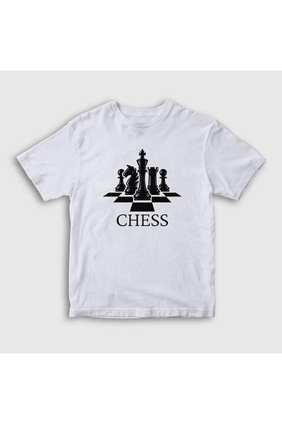 Presmono Tricou pentru șah cu tablă albă unisex pentru copii331072tt