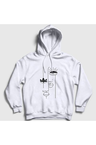Presmono Φούτερ με κουκούλα Unisex White Lovers για την Ημέρα του Αγίου Βαλεντίνου 284628 ττ