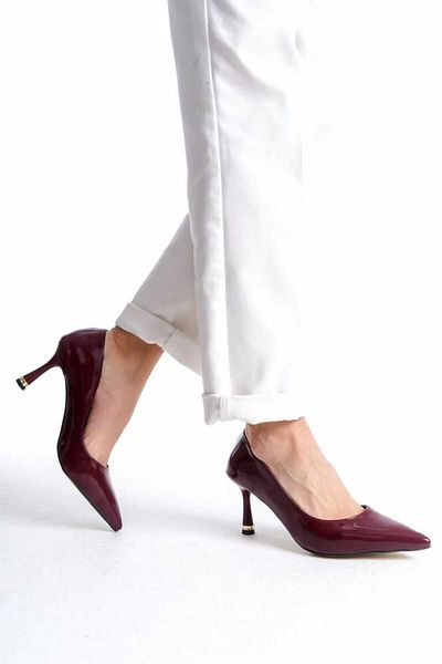 v.s.h velvet Women's Stiletto Patent Leather Closed Back Stylish Women's Stiletto
