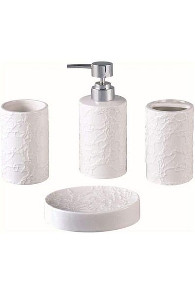 ORCHID 4PCS CERAMIC BATH SET WAVE WHITE D19370