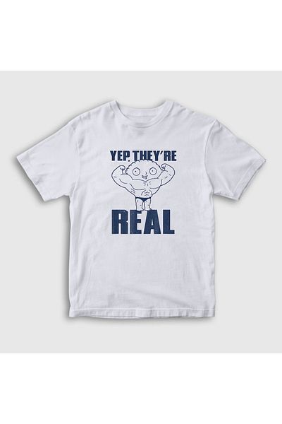 Presmono Unisex Παιδικό Λευκό Real Stewie Family Guy T-shirt 300969 ττ