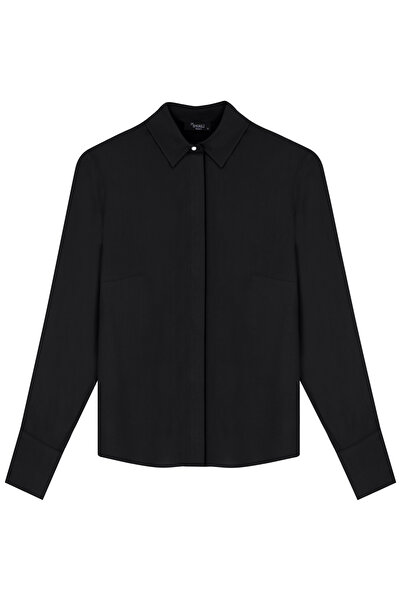İPEKLİ COUTURE NOIR Saf İpek Gömlek