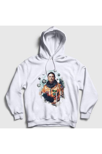Presmono Φούτερ με κουκούλα Unisex White Astronaut Science Elon Musk 330227 ττ