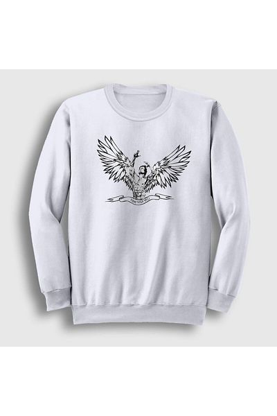 Presmono Φούτερ Unisex White Angel Gym Fitness Zyzz 319651 ττ