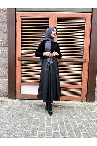 sümeyra Σετ 2 τεμαχίων με ζώνη και φόδρα για δερμάτινη φούστα και πουλόβερ