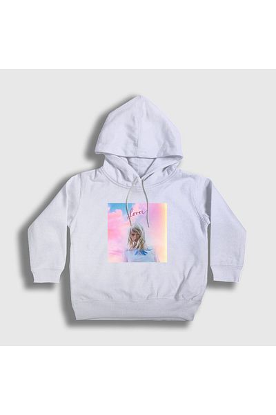 Presmono Taylor Swift Lover V2 Unisex Παιδικό λευκό φούτερ με κουκούλα - 311982 ττ