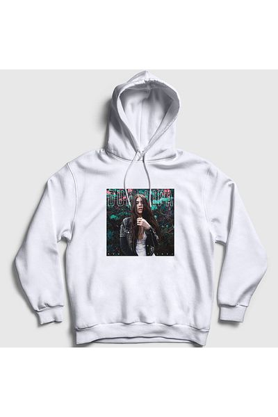 Presmono Unisex Λευκή αφίσα V2 Dua Lipa Φούτερ με κουκούλα 326103 ττ