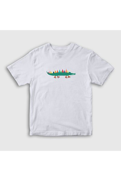 Presmono Unisex Παιδικό μπλουζάκι White Little Alligator Crocodile 288491 ττ