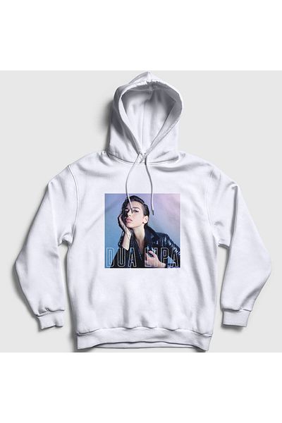 Presmono Unisex Λευκή αφίσα V3 Dua Lipa Φούτερ με κουκούλα 326341 ττ