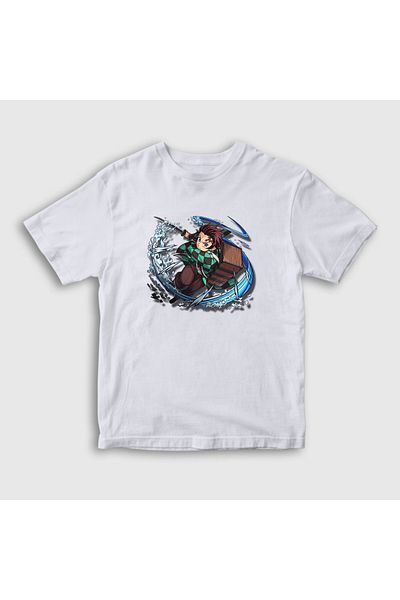 Presmono Μπλουζάκι Unisex Παιδικό Λευκό Νερό Tanjiro Kamado Anime Demon Slayer Kimetsu No Yaiba 307957 ττ