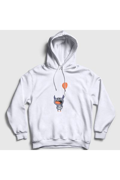 Presmono Φούτερ Unisex White Little Monster με κουκούλα 290417 ττ