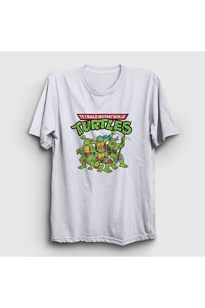 Presmono Μπλουζάκι Unisex Λευκή αφίσα Teenage Mutant Ninja Turtles 325927 ττ