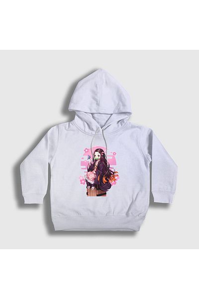 Presmono Unisex Παιδικό λευκό Nezuko Kamado Anime Demon Slayer Kimetsu No Yaiba Φούτερ με κουκούλα 308108 ττ