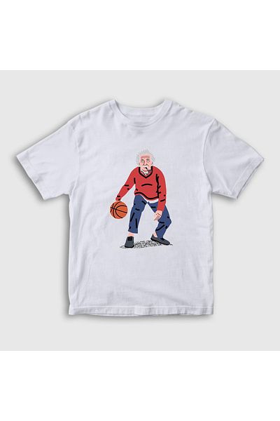 Presmono Tricou alb unisex pentru baschet, baschet Albert Einstein330502tt