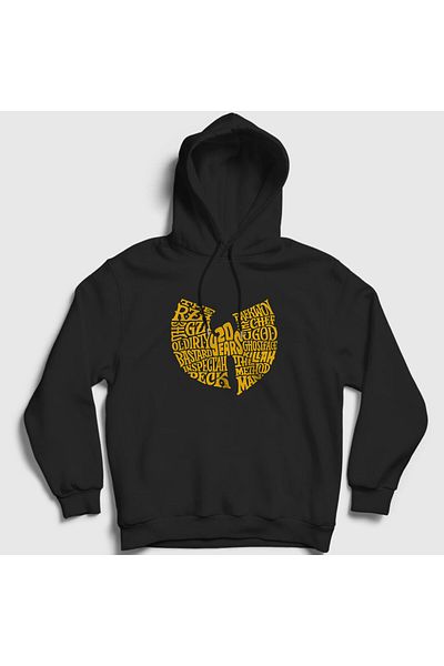 Presmono Унисекс суитшърт с качулка и черно лого V2 Wu Tang Clan 303822tt