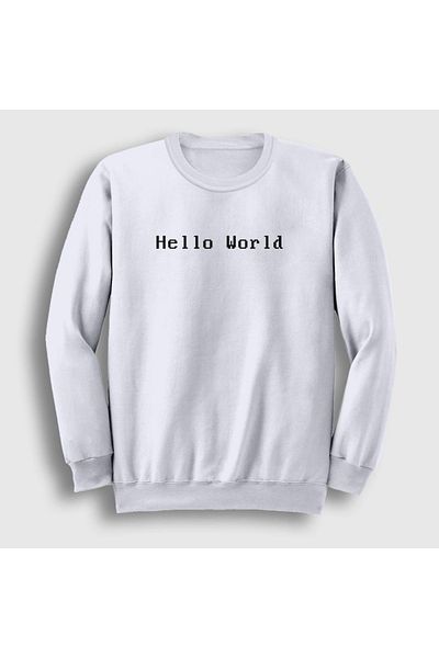 Presmono Φούτερ Unisex White Hello World Coder Programmer Developer Software 334611 ττ