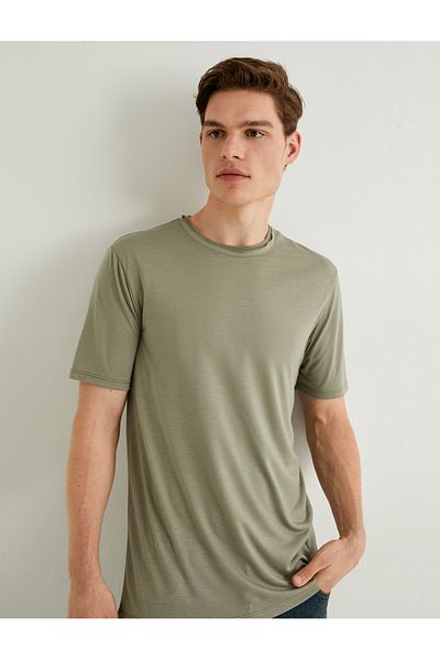 Koton Βασικό T-Shirt με κοντό μανίκι Crew Neck Slim Fit