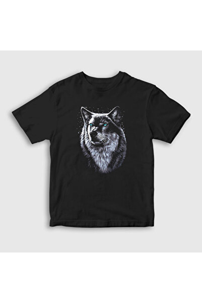 Presmono Unisex dečji crni sibirska vuk vuk T-shirt 307239tt
