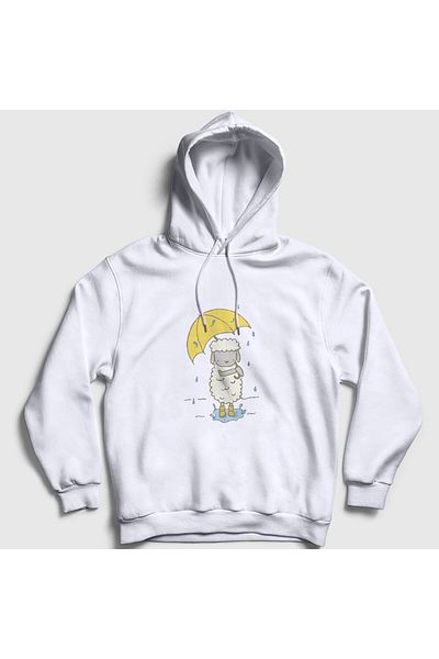 Presmono Φούτερ Unisex Λευκό Πρόβατο και Αρνί με κουκούλα 288990 ττ