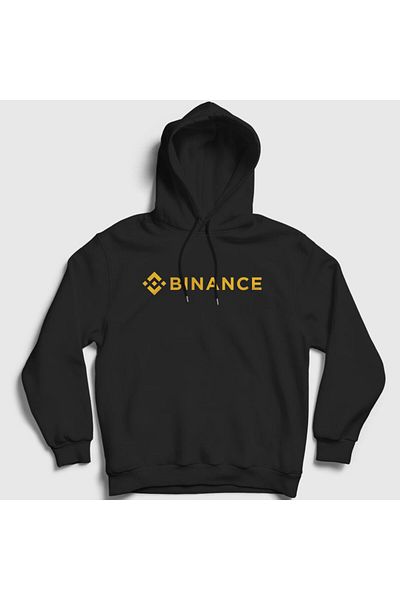 Presmono Унисекс суитшърт с качулка и черно лого Binance Bitcoin 323087tt