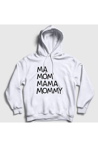 Presmono Φούτερ Unisex White Ma Mom Mama Mommy Family Guy με κουκούλα 300593 ττ