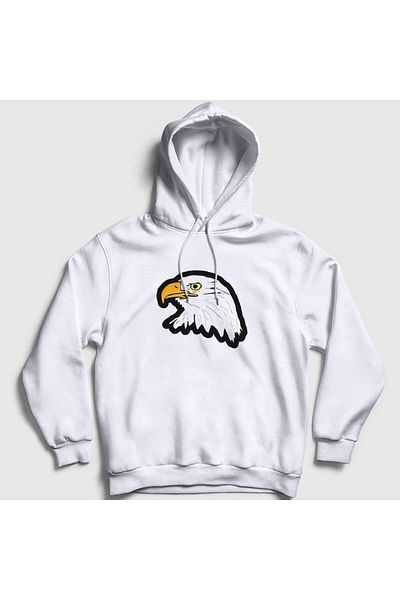 Presmono Φούτερ Unisex White Eagle Eagle με κουκούλα 314120 ττ