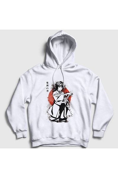 Presmono Unisex Λευκό Giyu Tomioka V2 Anime Demon Slayer Kimetsu No Yaiba Φούτερ με κουκούλα 299047 ττ