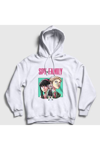 Presmono Unisex Λευκή αφίσα V3 Anime Spy X Family φούτερ με κουκούλα 318781 ττ