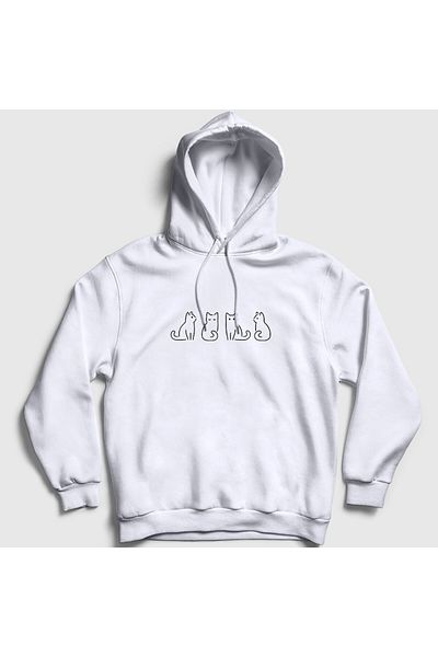 Presmono Φούτερ Unisex με κουκούλα λευκής γάτας - Four Cats 286497 ττ