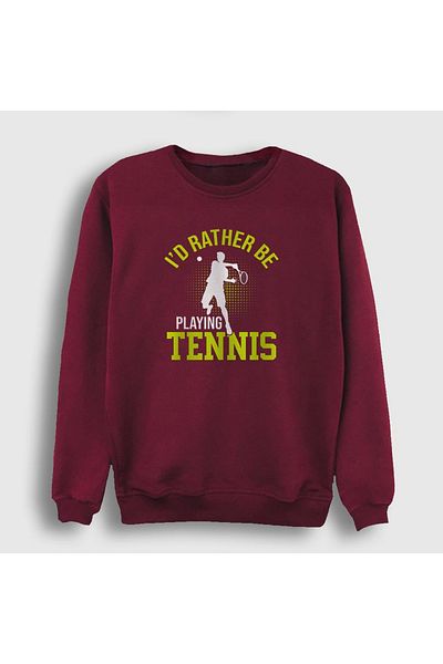 Presmono Unisex Claret Red I Rather Play Sports Tennis φούτερ τένις 334809 ττ