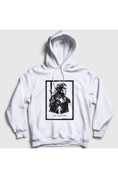 Presmono Φούτερ με κουκούλα Unisex Λευκή αφίσα της σειράς Witcher 325617 ττ
