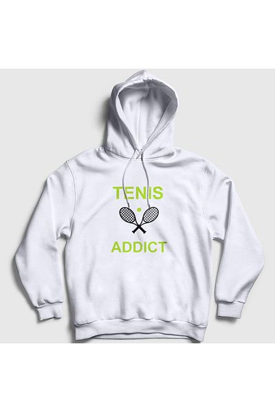 Presmono Φούτερ Unisex White Addict Sports Tennis Tennis με κουκούλα 329967 ττ