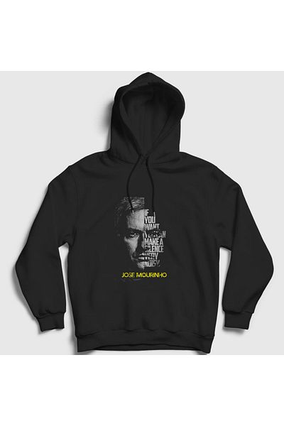 Presmono Унисекс суитшърт с качулка Black Silence Jose Mourinho 339791tt