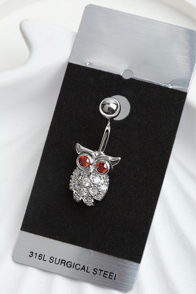 VLM AKSESUAR Stone Owl Navel Piercing Surgical Steel (10mm)