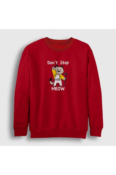 Presmono Унисекс суитшърт с червена кралица Meow Freddie Mercury 407847tt