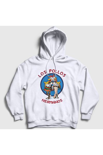 Presmono Unisex Λευκό φούτερ με κουκούλα Los Pollos Hermanos Breaking Bad 406799 ττ