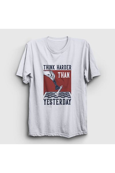 Presmono Μπλουζάκι Unisex White Think Harder Chess Chess 341720 ττ