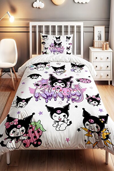 EVPANYA Maceracı Kuromiler Desenli Tek Kişilik Bebek Çocuk Nevresim Seti