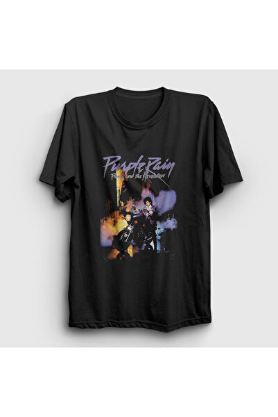 Presmono Unisex Black Purple Rain Prince T-shirt410513tt
